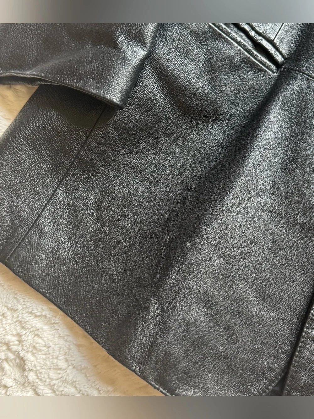 Vintage J Ferrar Leather Blazer Jacket Mens L Black Y2K 90s Minimalist Old Money
